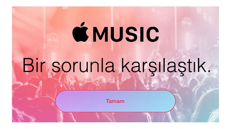 Cihazlarına iOS 8.4 yükleyip Müzik uygulamasına girenler yukarıdaki uyarıyla karşılaşıyor
