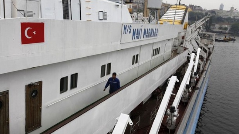 İsrail'in Mayıs 2010'da askeri operasyon düzenlediği Mavi Marmara gemisi.