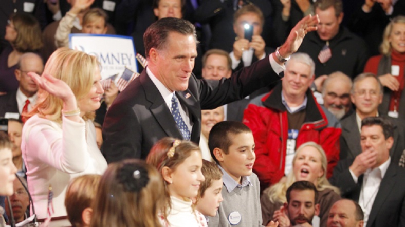 Romney, seçim sonrasında eyaletin en büyük şehri Manchester’da destekçilerine seslendi.