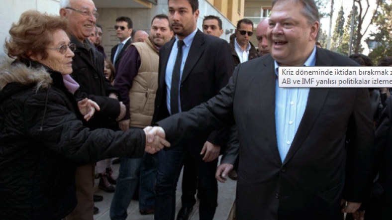 Venizelos, seçim kampanyasında. 