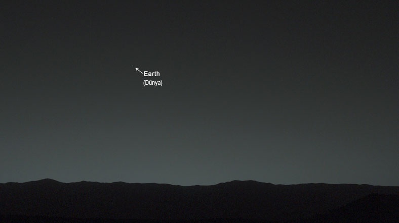 Dünya Mars'tan böyle görünüyor Dünya Mars'tan böyle görünüyor