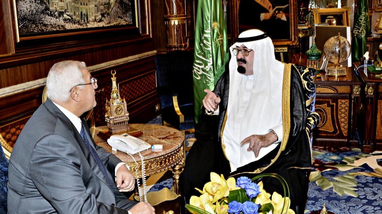 Suudi Arabistan Kralı Abdullah ve Mısır Geçici Hükümeti Başbakanı Adli Mansur