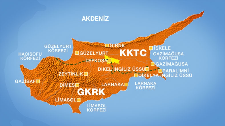 Kıbrıs Adası Harita