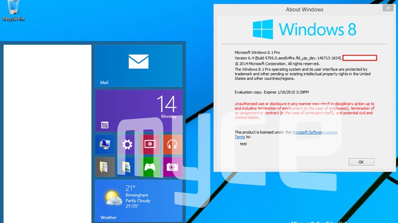 Windows 9'da başlat menüsü yukarıda gibi olabilir