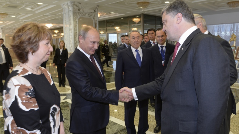 Catherine Ashton, Vladimir Putin ve Petro Poroşenko