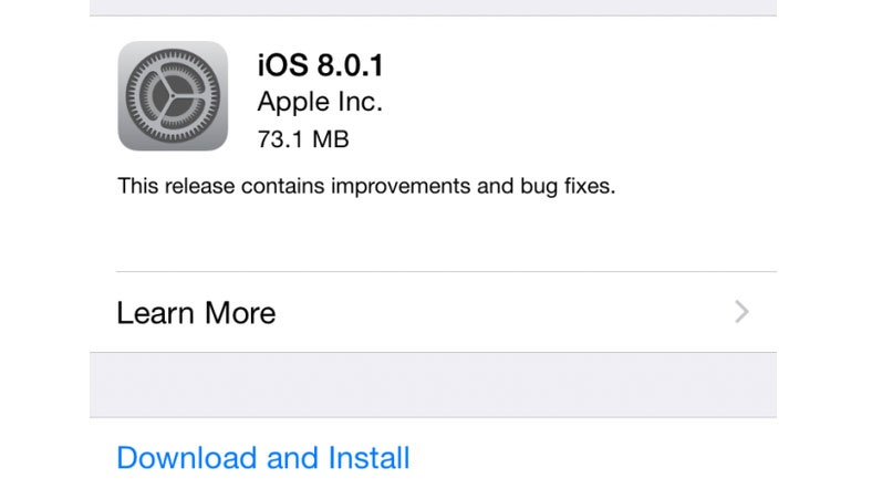 iOS 8.0.1 güncellemesi birçok kullanıcının sorun yaşamasına sebep oldu iOS 8.0.1 güncellemesi birçok kullanıcının sorun yaşamasına sebep oldu