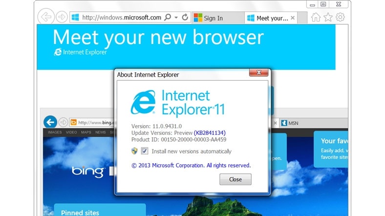 Windows işletim sistemlerinde standart olarak Internet Explorer tarayıcısı bulunuyor