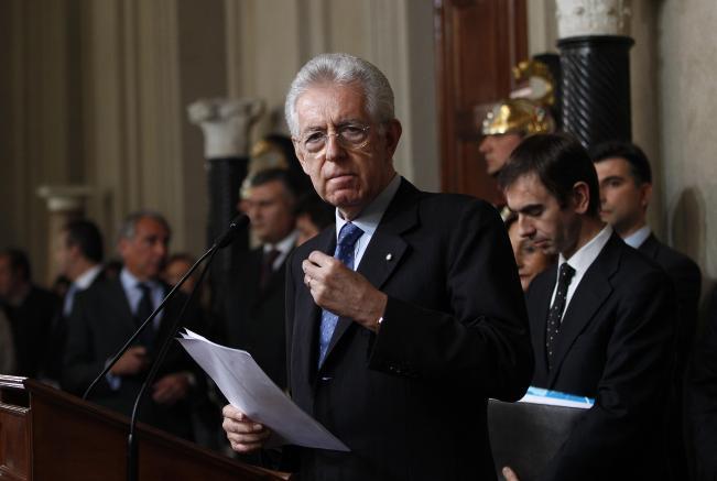 Monti, İtalya'yı borç krizinden kurtarmak için göreve getirilmişti.